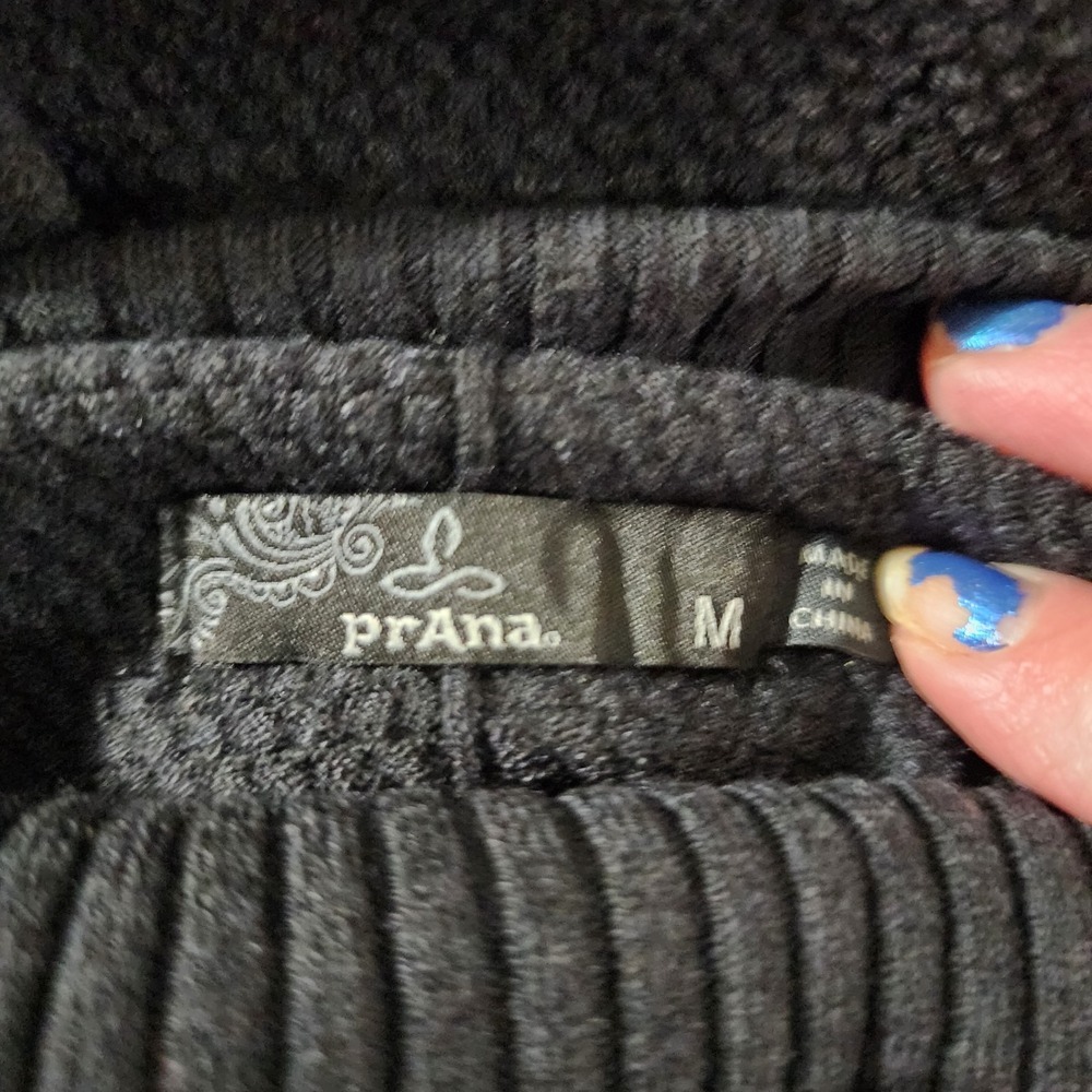 Prana Bodycon Dress Women's Medium Black Knit Turtleneck Midi - Picture 3 of 7
